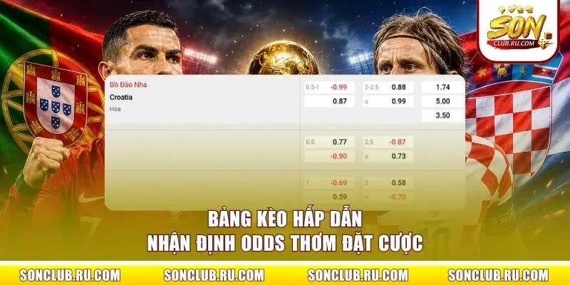 Bảng kèo hấp dẫn - Nhận định odds thơm đặt cược