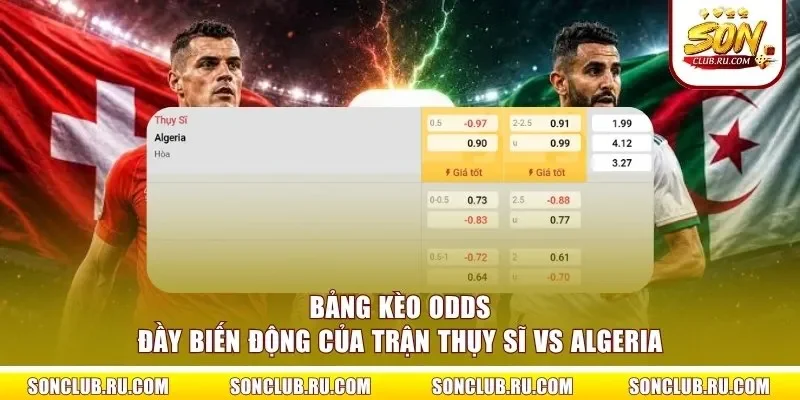Bảng kèo odds đầy biến động của trận Thụy Sĩ vs Algeria