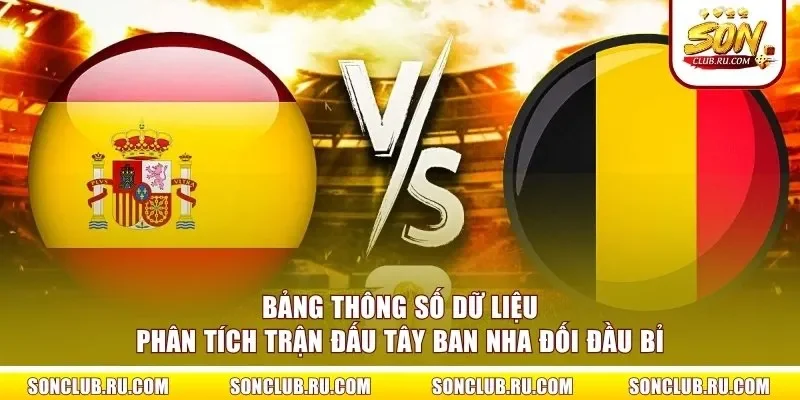 Bảng thông số dữ liệu phân tích trận đấu Tây Ban Nha đối đầu Bỉ